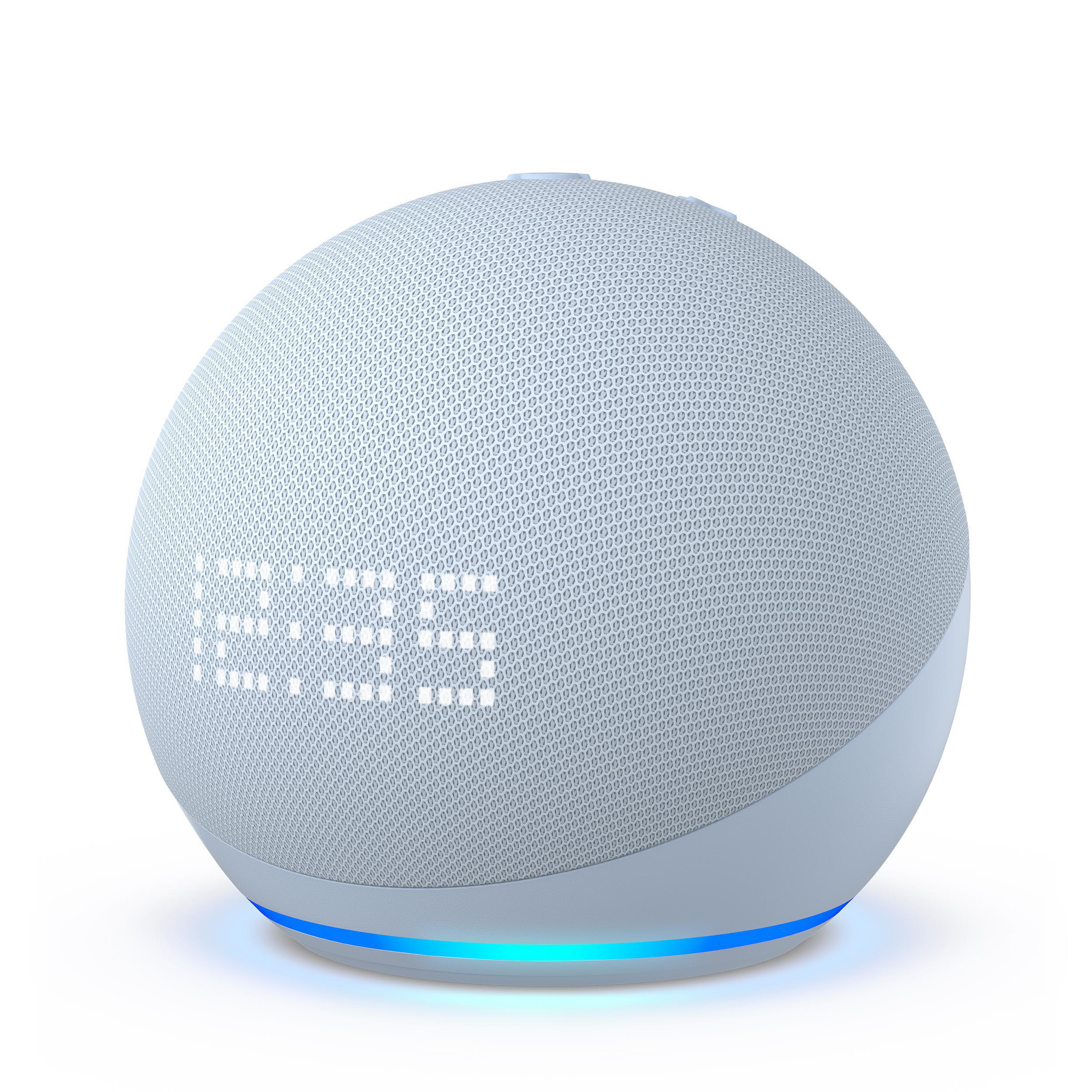 Gen, Smart Echo AMAZON Dot Uhr, Graublau Alexa mit (5. Speaker, 2022)