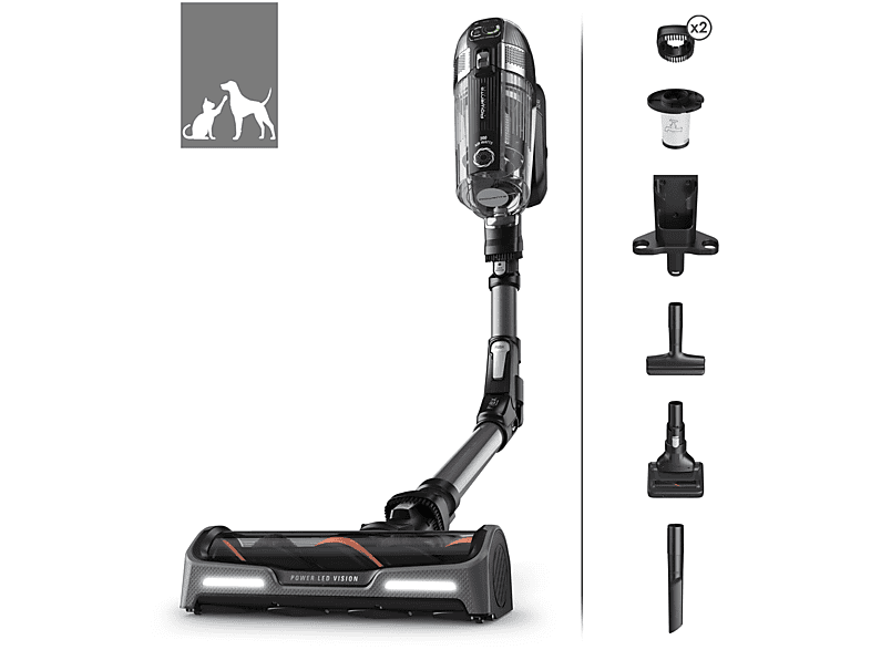 Rowenta X-Force 14.60 Rh99A9 scopa elettrica senza filo, Senza sacco, 480 W Scopa Ricaricabile