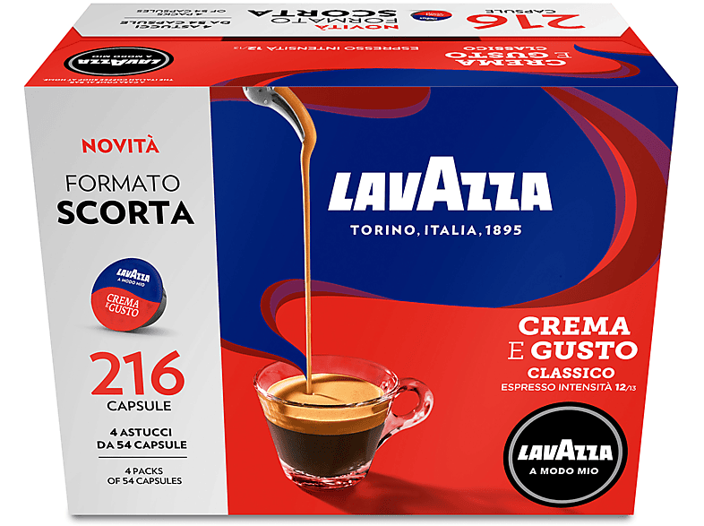 Lavazza Capsule Lavazza Per Macchine Da Caffè A Modo Mio Crema E Gusto 216Caps, 1,62 Kg
