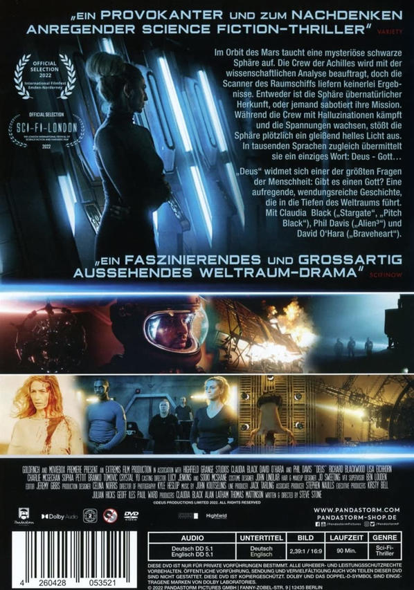 Ein Filmplakat mit Text und Bildern. Figuren in Raumanzügen und Weltraumhintergrund sind sichtbar.