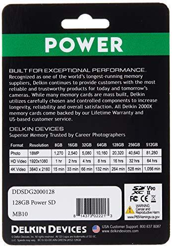 DELKIN DEVICES 128GB Power SDXC UHS-II 2000X (V90) Profesyonel Hafıza Kartı