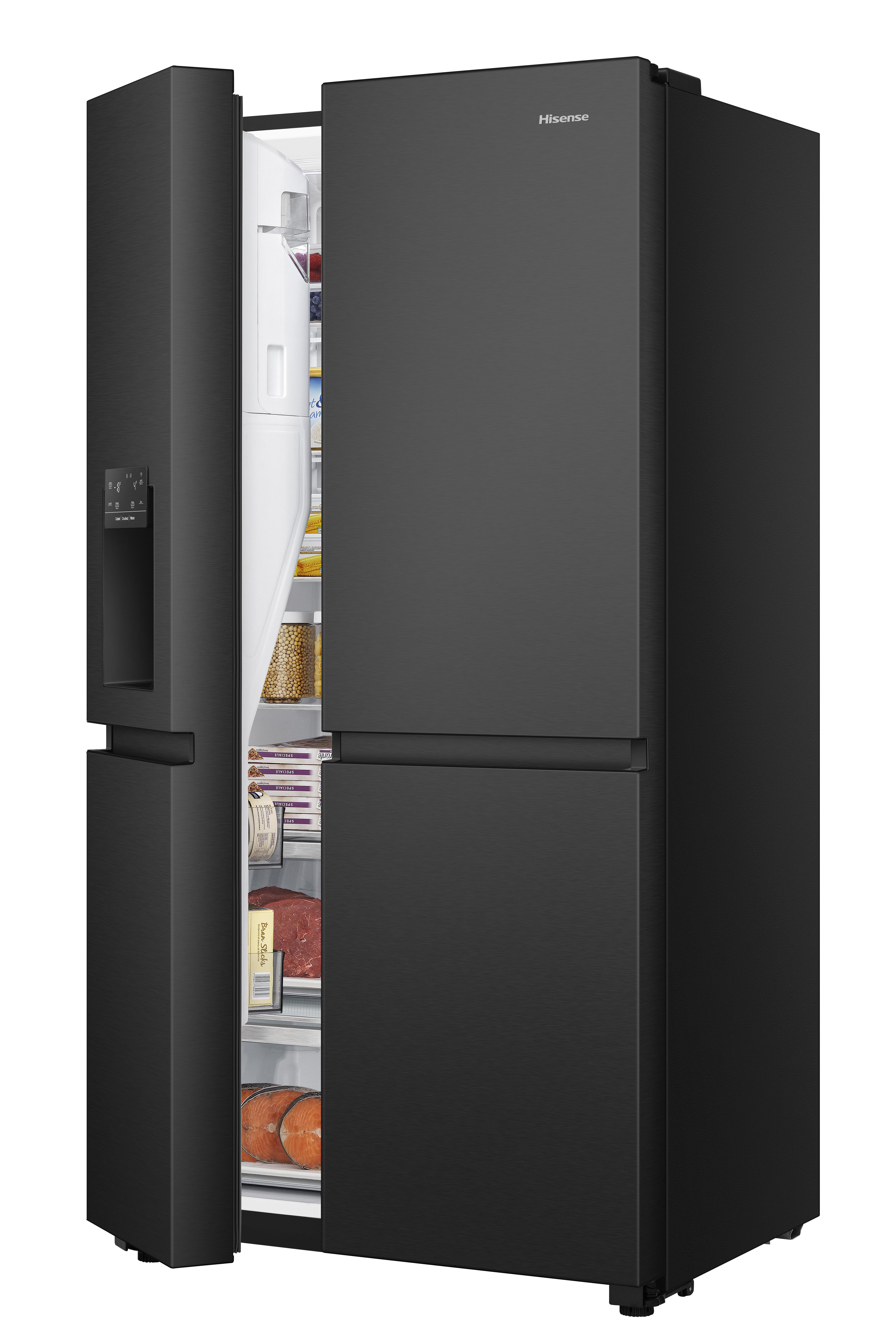 HISENSE RS818N4TFE  Side-by-Side (632 l, E, 1790 mm hoch, Schwarz)