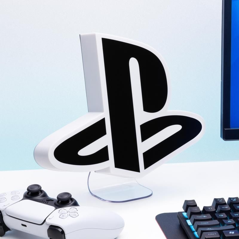 PALADONE PlayStation Logo Light - Lumière de décoration (Blanc/Noir/Transparent)