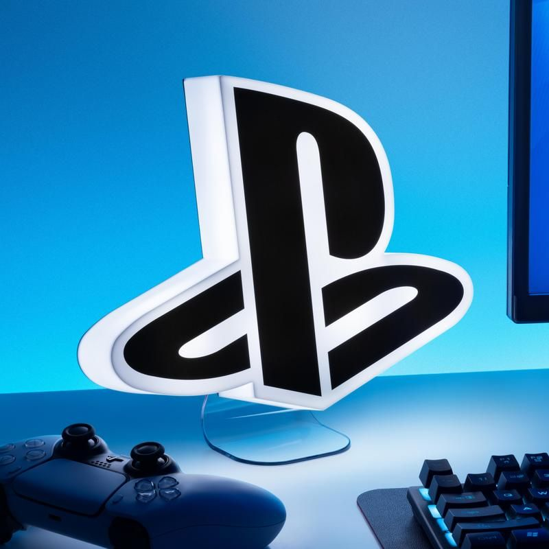 PALADONE PlayStation Logo Light - Lumière de décoration (Blanc/Noir/Transparent)