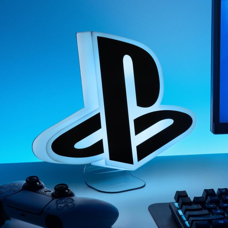 PALADONE PlayStation Logo Light - Lumière de décoration (Blanc/Noir/Transparent)