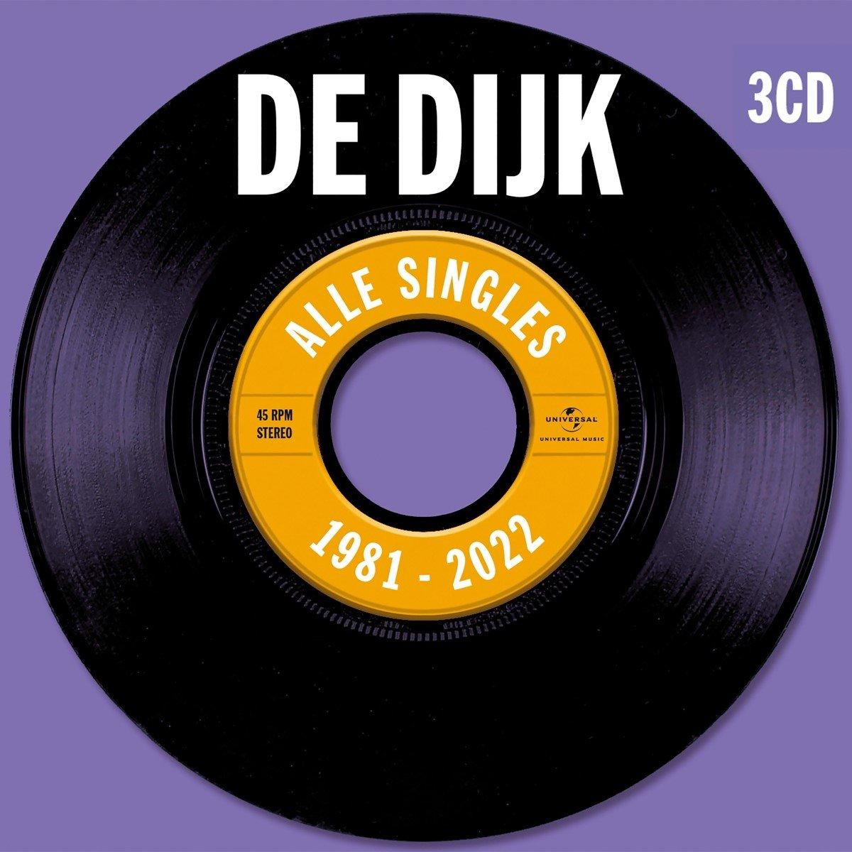 Vinyle avec le texte "DE DIJK" et "ALLE SINGLES" sur une étiquette jaune.