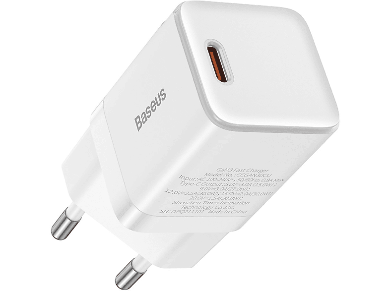 BASEUS Gan3 PD 30W Hızlı Şarj Adaptörü Beyaz_1