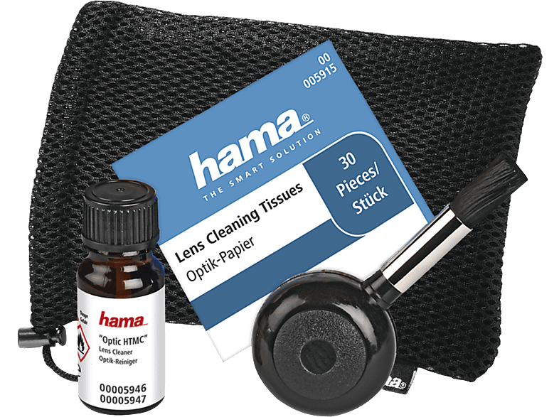 Kit de limpieza - Hama 00005947, Para cámara, Incluye cepillo aplicación con soplador aire, Negro