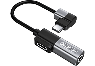 JOYROOM USB Type-C audió és töltő adapter, 3,5mm jack, szürke (JR S-M361)