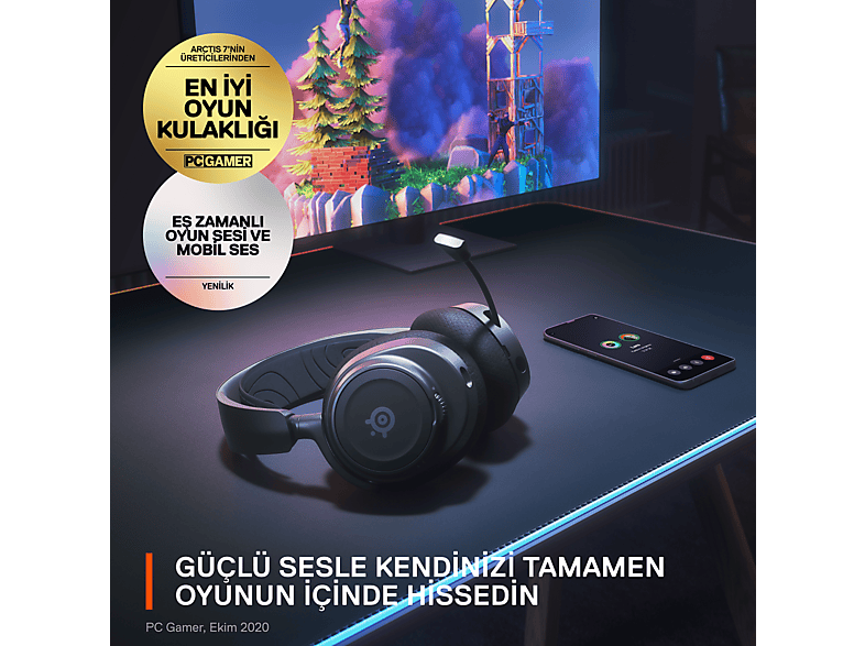 STEELSERIES Arctis Nova 7 Wireless Bluetooth Kulak Üstü Kulaklık Siyah_2