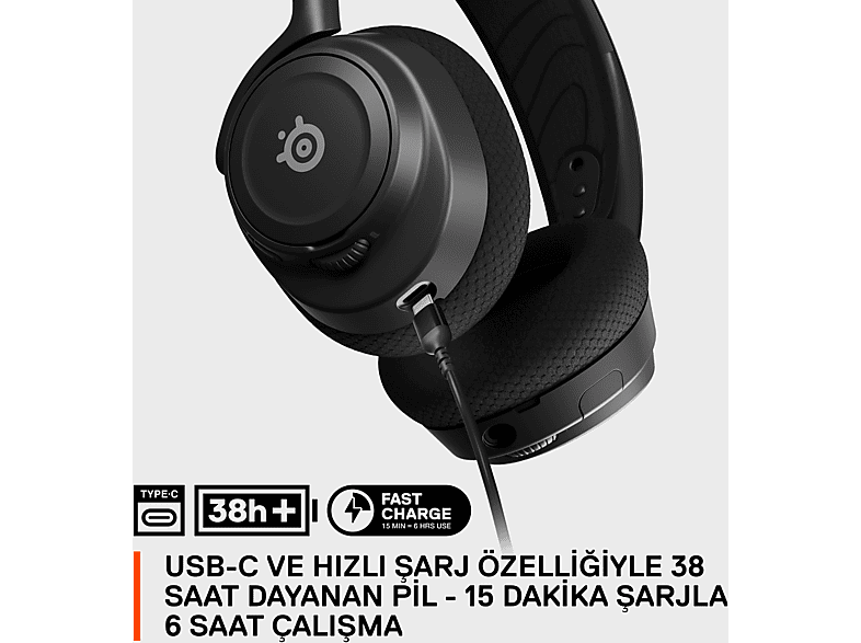 STEELSERIES Arctis Nova 7 Wireless Bluetooth Kulak Üstü Kulaklık Siyah_6