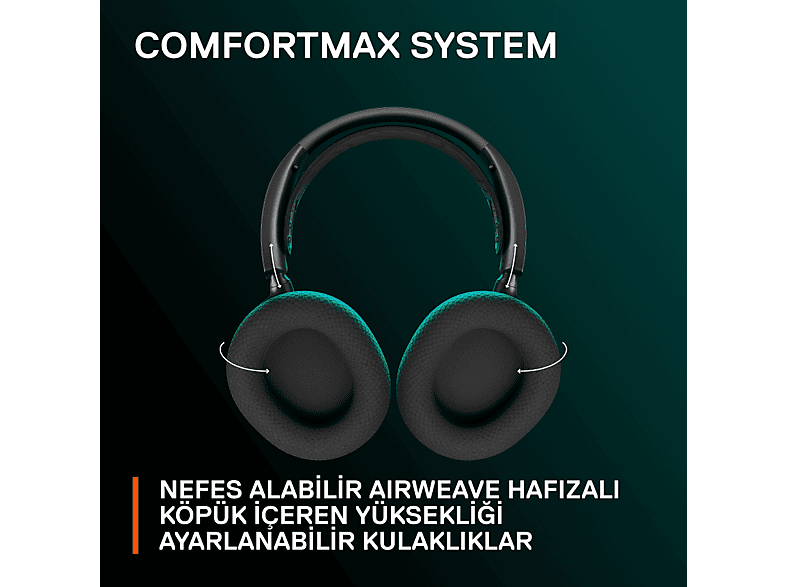 STEELSERIES Arctis Nova 7 Wireless Bluetooth Kulak Üstü Kulaklık Siyah_8