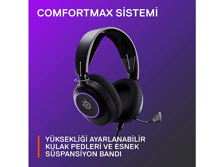 STEELSERIES Arctis Nova 3 Multi-System Oyuncu Kulak Üstü Kulaklık Siyah_6