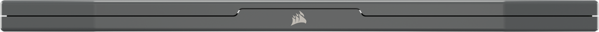 Graues Geräteetui mit Logo und horizontaler Linie.