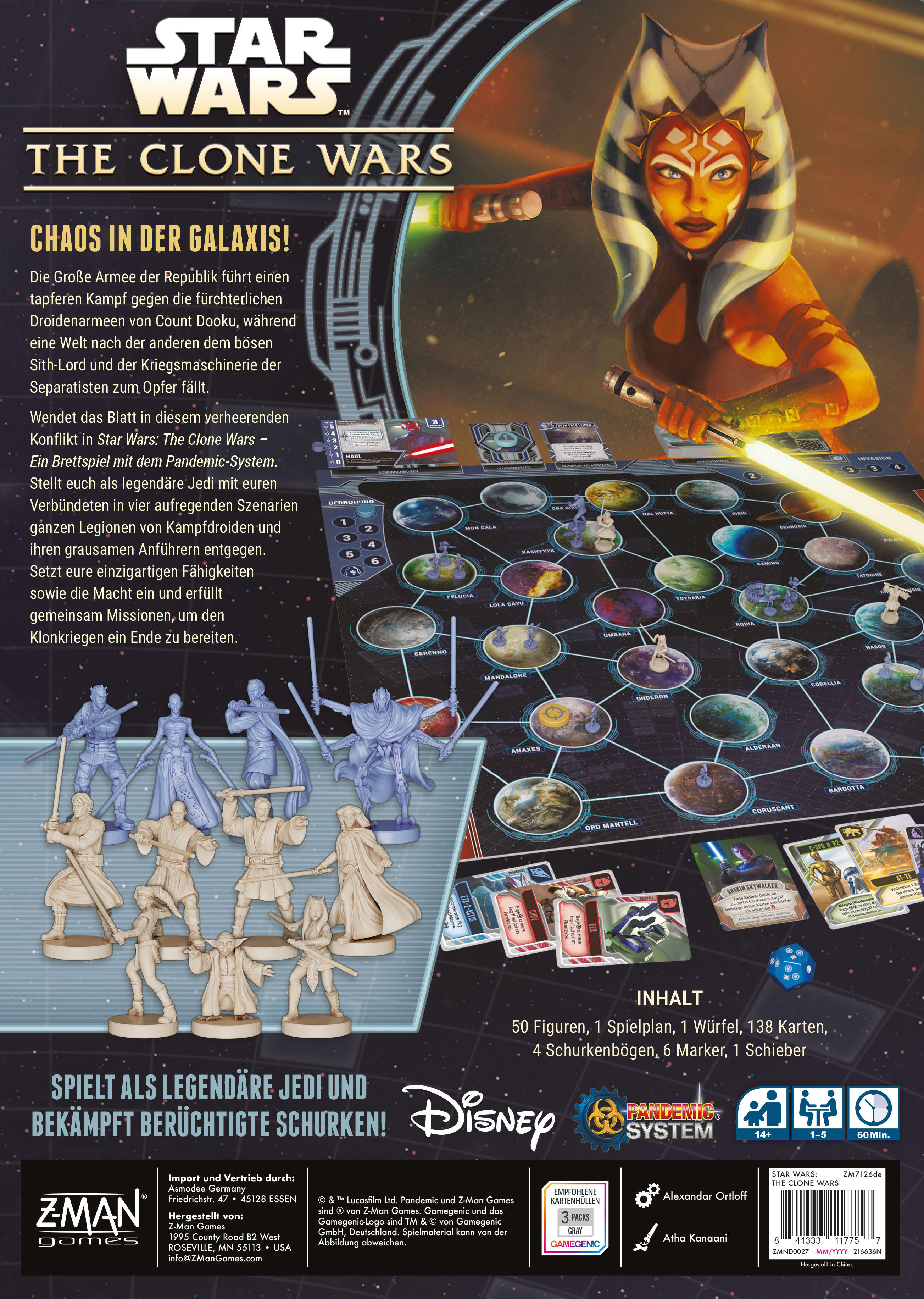 Star Wars-Brettspielbox mit Bildern von Charakteren und einem Spielbrett.