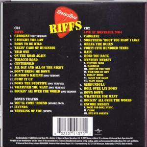 Dos d'un CD de musique avec liste des pistes et texte.
