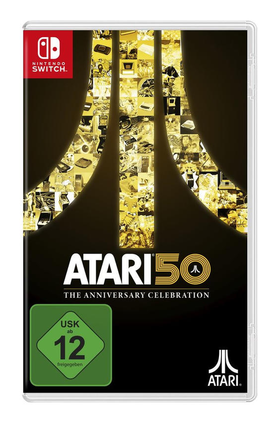 Ein Nintendo Switch Spielcase: Atari 50th Anniversary Celebration mit Spielcover-Art.