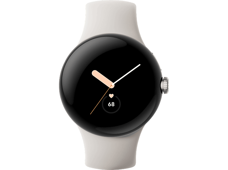 GOOGLE Pixel Watch LTE Smartwatch Edelstahl Fluorkautschuk, 130 