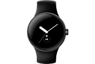 GOOGLE Pixel Watch Wi-Fi Smartwatch Edelstahl Fluorkautschuk, 130–210 mm, Matte Black/Obsidian