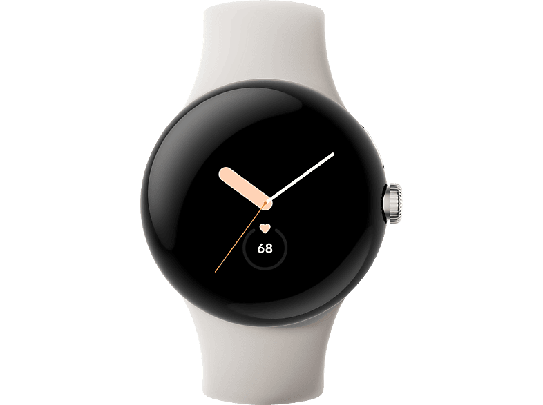 Google Pixel Watch Wi-Fi, 130–210 mm, Polished Silver/Chalk