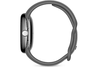 GOOGLE Pixel Watch Wi-Fi Smartwatch Edelstahl Fluorkautschuk, 130–210 mm, Polished Silver/Charcoal