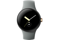 GOOGLE Pixel Watch Wi-Fi Smartwatch Edelstahl Fluorkautschuk, 130–210 mm, Champagne Gold/Hazel