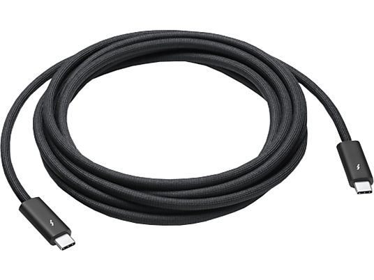APPLE Thunderbolt 4 Pro - Câble USB-C, 3 m, Transfert de données jusqu'à 40 Gbit/s, transfert de données USB 3.1 Gen 2 jusqu'à 10 Gbit/s, Noir
