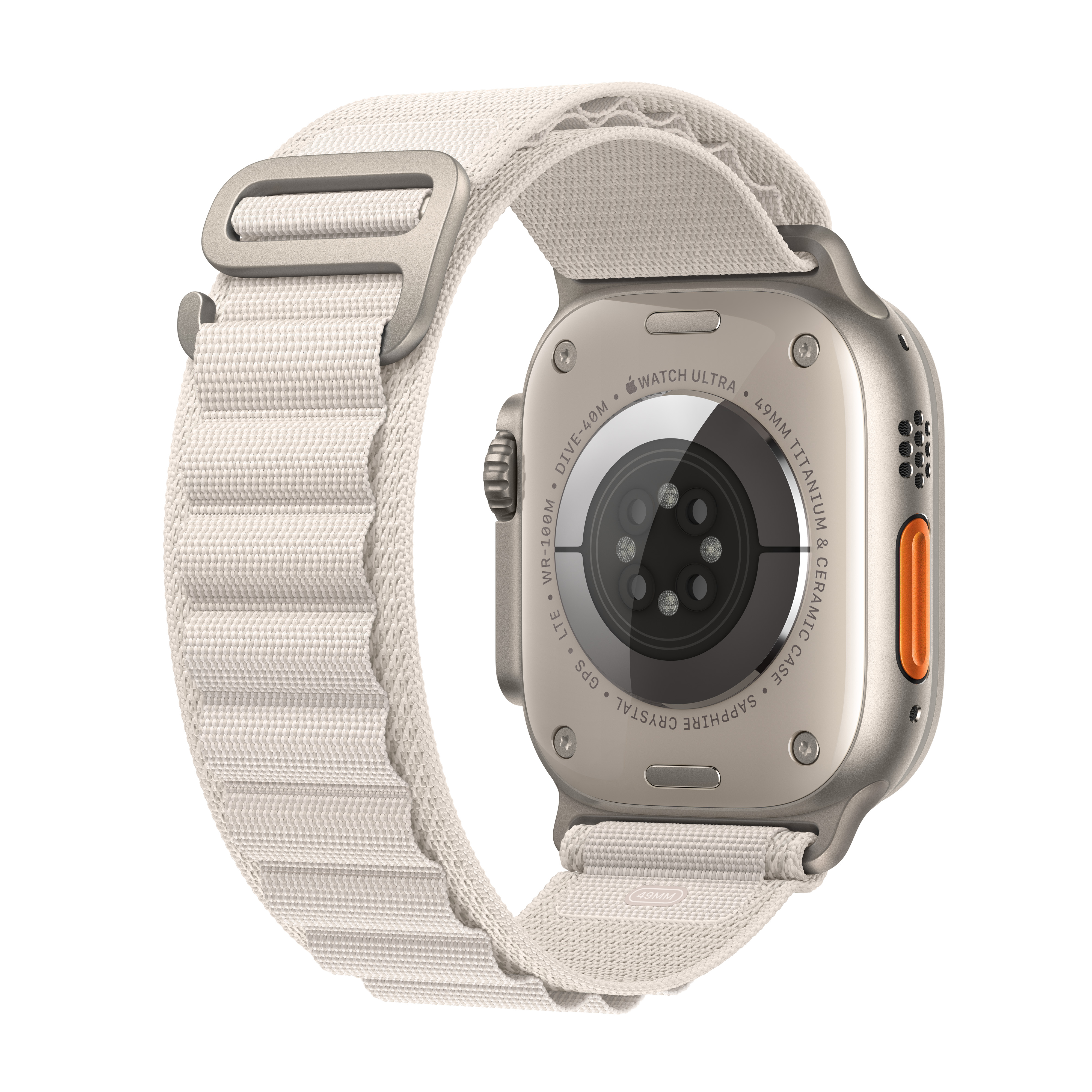 APPLE Watch Ultra GPS + Cellular 49 mm MQFT3TU/A Titanyum Kasa ve Yıldız Işığı Alpine Loop - L