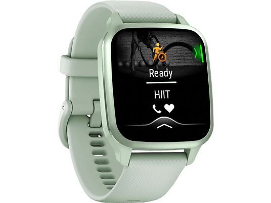 GARMIN Venu Sq 2 - GPS-Smartwatch (Largeur : 20 mm, silicone, Menthe/Menthe métallisée)