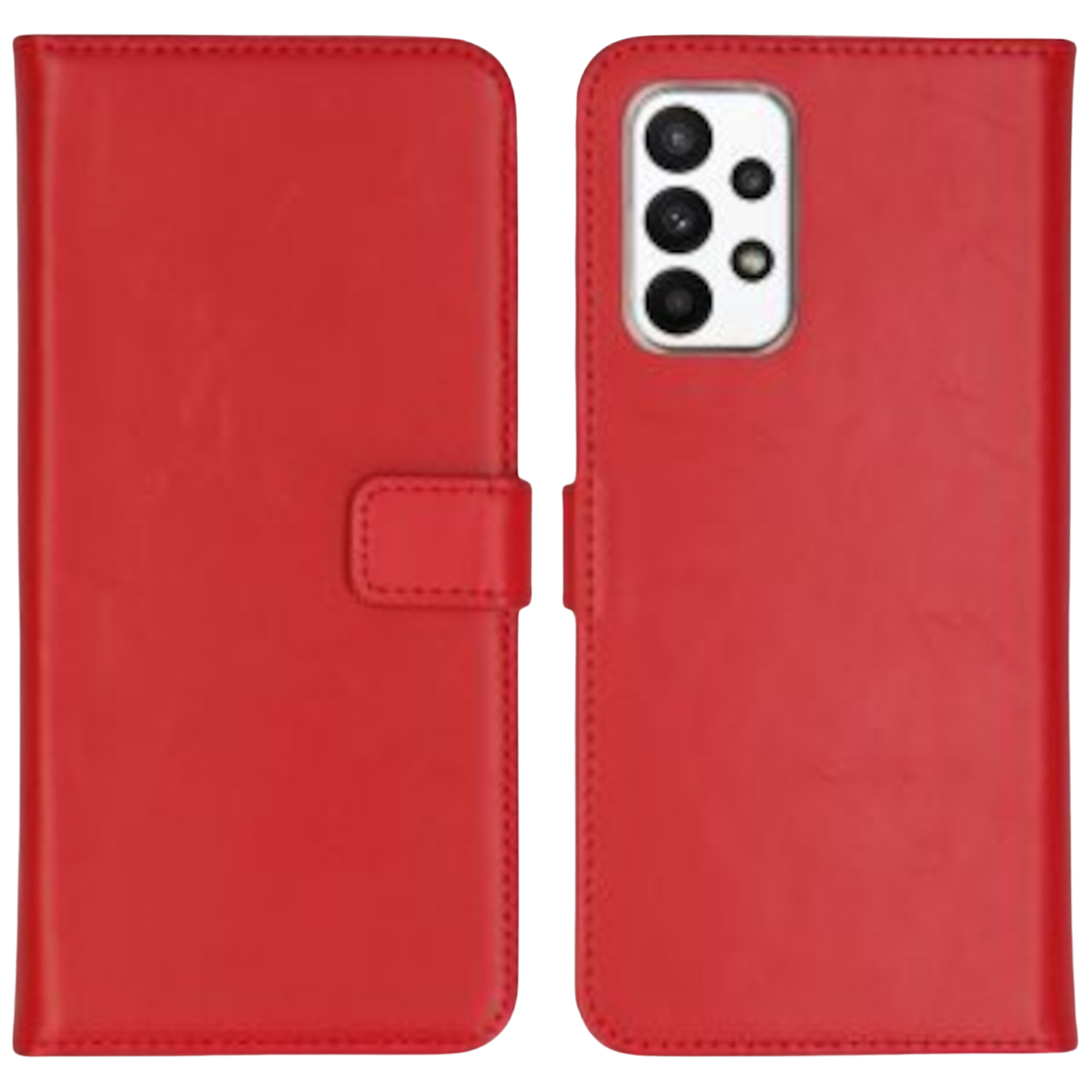 SELENCIA Echt Lederen Booktype voor Samsung Galaxy A23 Rood