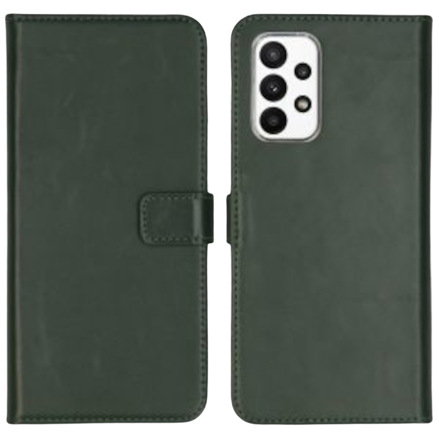 SELENCIA Echt Lederen Booktype voor Samsung Galaxy A23 Groen