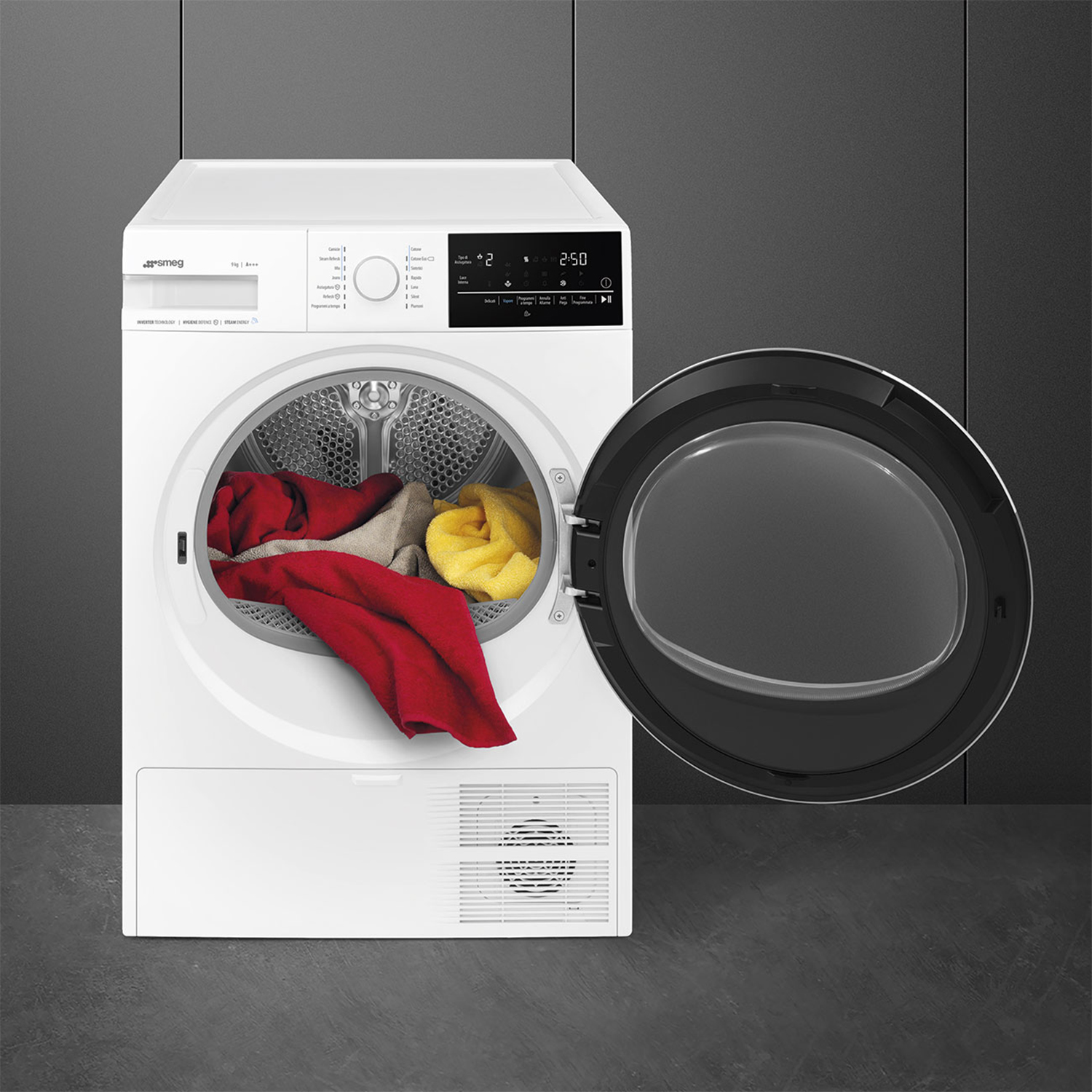 Sèche Linge Charge Avant Smeg 9kg Classe D'efficacité Énergétique C