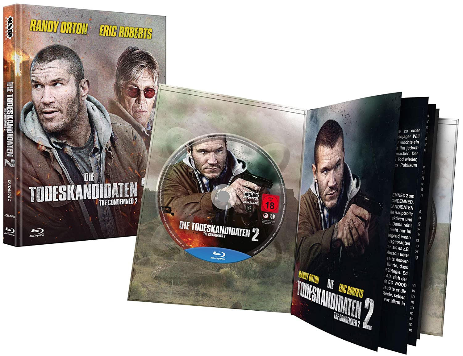DVD-Set mit Randy Orton und Eric Roberts auf dem Cover, geöffnet mit Disc.
