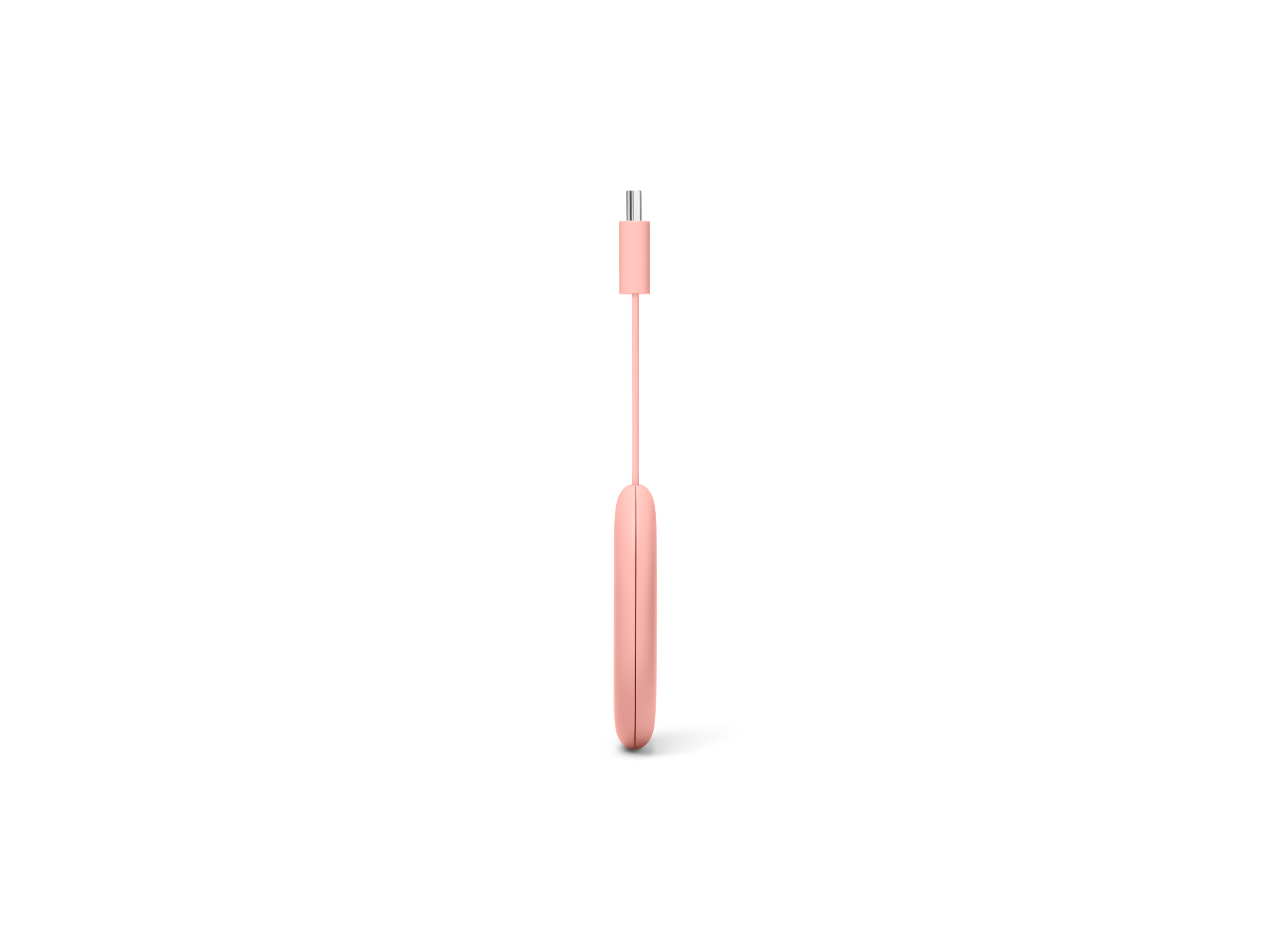 Cable USB-C rosa. Tiene cuerpo rosa y conector USB-C.