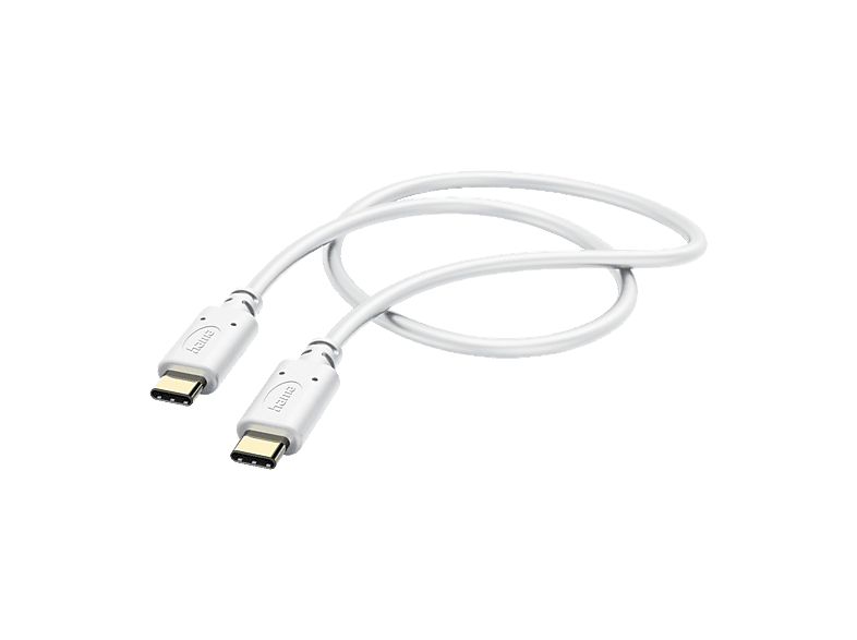 Hama USB-Ladekabel USB 2.0 USB-C® Stecker, USB-C® Stecker 1.50 m Weiß 00201592