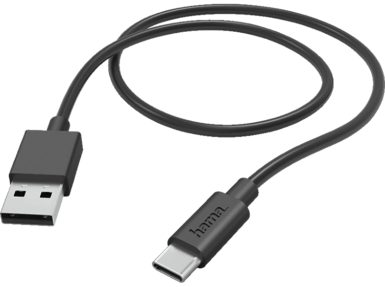 HAMA USB-A auf USB-C, Ladekabel, 1 m, Schwarz