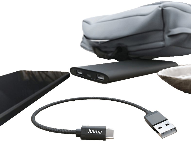 Hama USB-Ladekabel USB 2.0 USB-A Stecker, USB-C® Stecker 0.20 m Schwarz 00201600