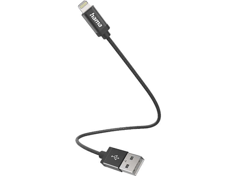 HAMA Lightning auf USBA, Ladekabel, 0,2 m, Schwarz iPhone Ladegeräte