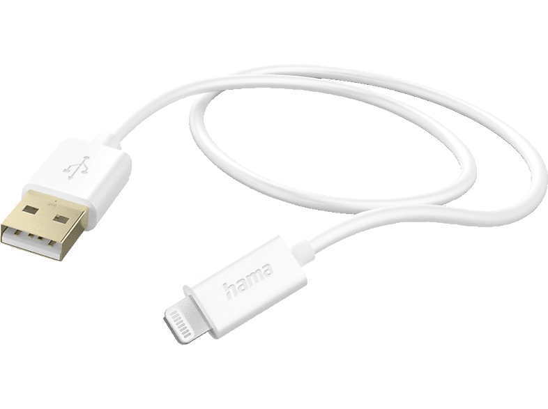 HAMA USB-A auf Lightning, 1,5 m, Ladekabel, Weiß