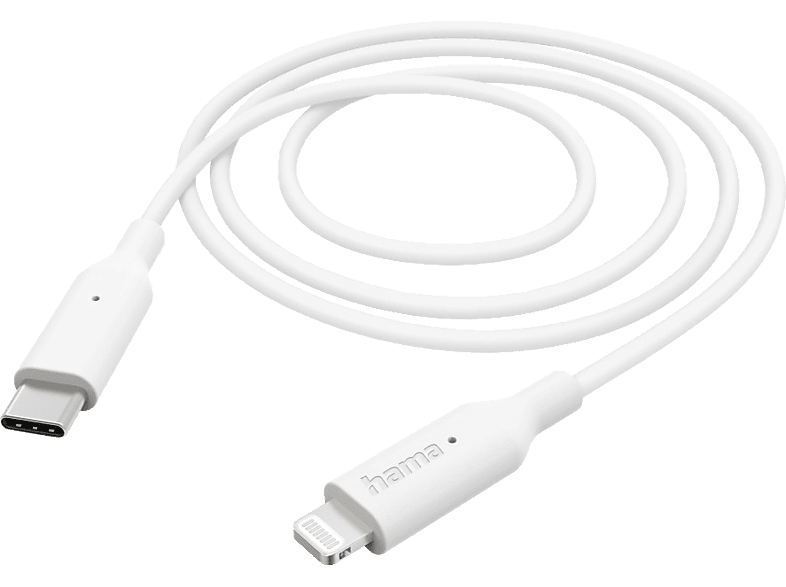 HAMA Lightning auf USBC, Ladekabel, 1 m, Weiß USB C auf Lightning