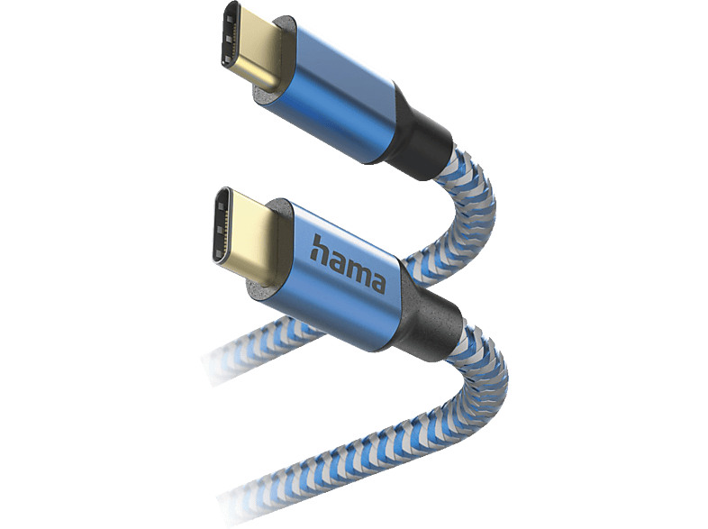 HAMA Reflective, USB-C, Ladekabel, 1,5 m, Blau
