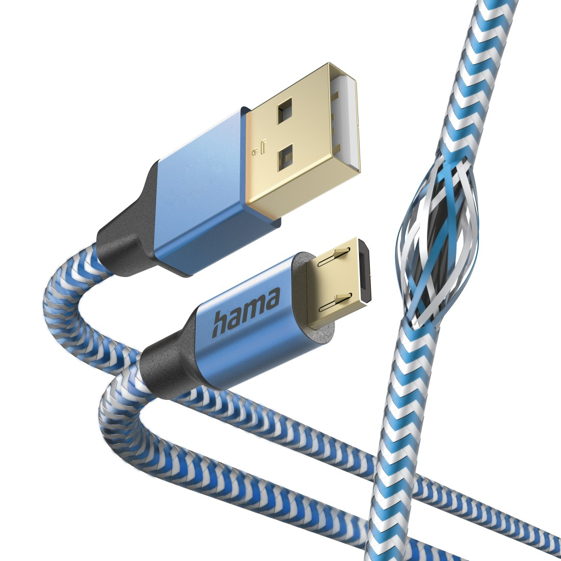 HAMA Reflextive, USB-A auf Micro-USB, 1,5 Ladekabel, Blau m