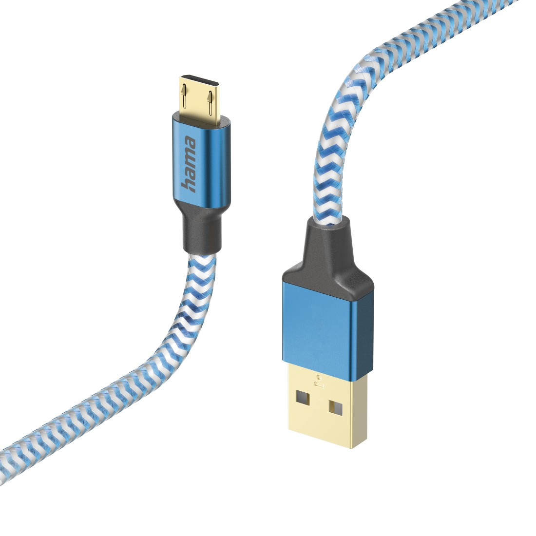 HAMA Reflextive, Ladekabel, 1,5 Blau m, Micro-USB, USB-A auf