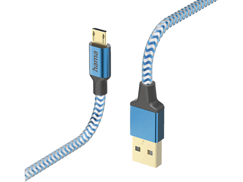 HAMA Reflextive, USB-A auf Micro-USB, Ladekabel, 1,5 m, Blau