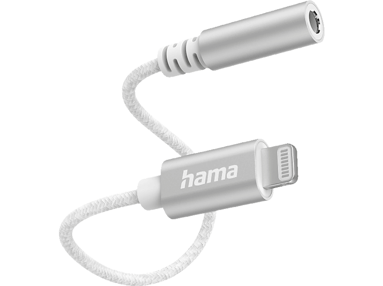 Lightning Weiß auf HAMA Adapter, 3.5-mm-Klinke-Buchse,