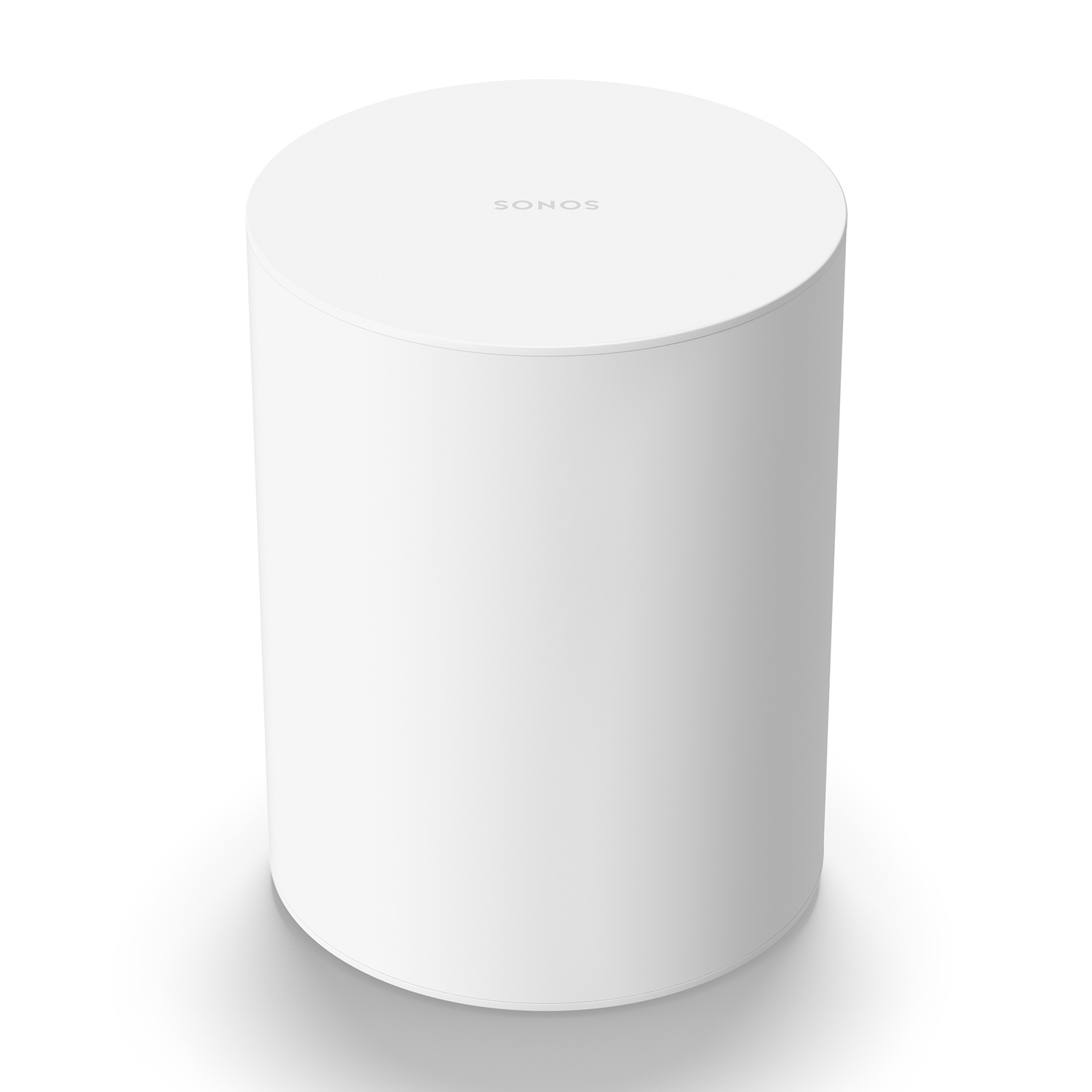 Altoparlante cilindrico bianco. Logo Sonos in alto.