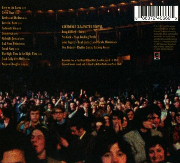 Rückseite eines Creedence Clearwater Revival Albums mit einer Menschenmenge.