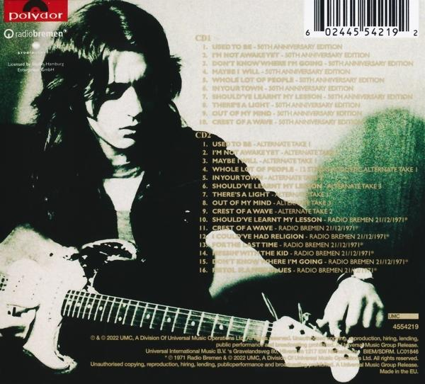 Albumcover: Mann mit Gitarre. Trackliste auf der Rückseite.