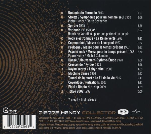 Rückseite einer CD mit Titelliste und Firmeninformationen.