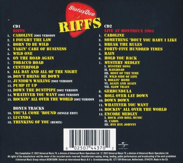 CD-Cover-Rückseite mit Trackliste und Logos. Listet Songs und Credits auf.
